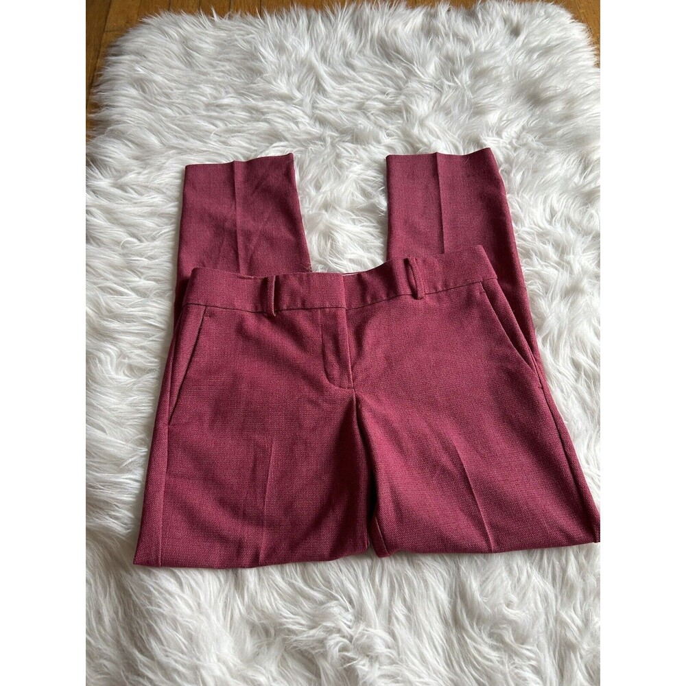 LOFT Marisa Women’s Size 2 Slim Cranberry Flat Front Cropped Pants Career